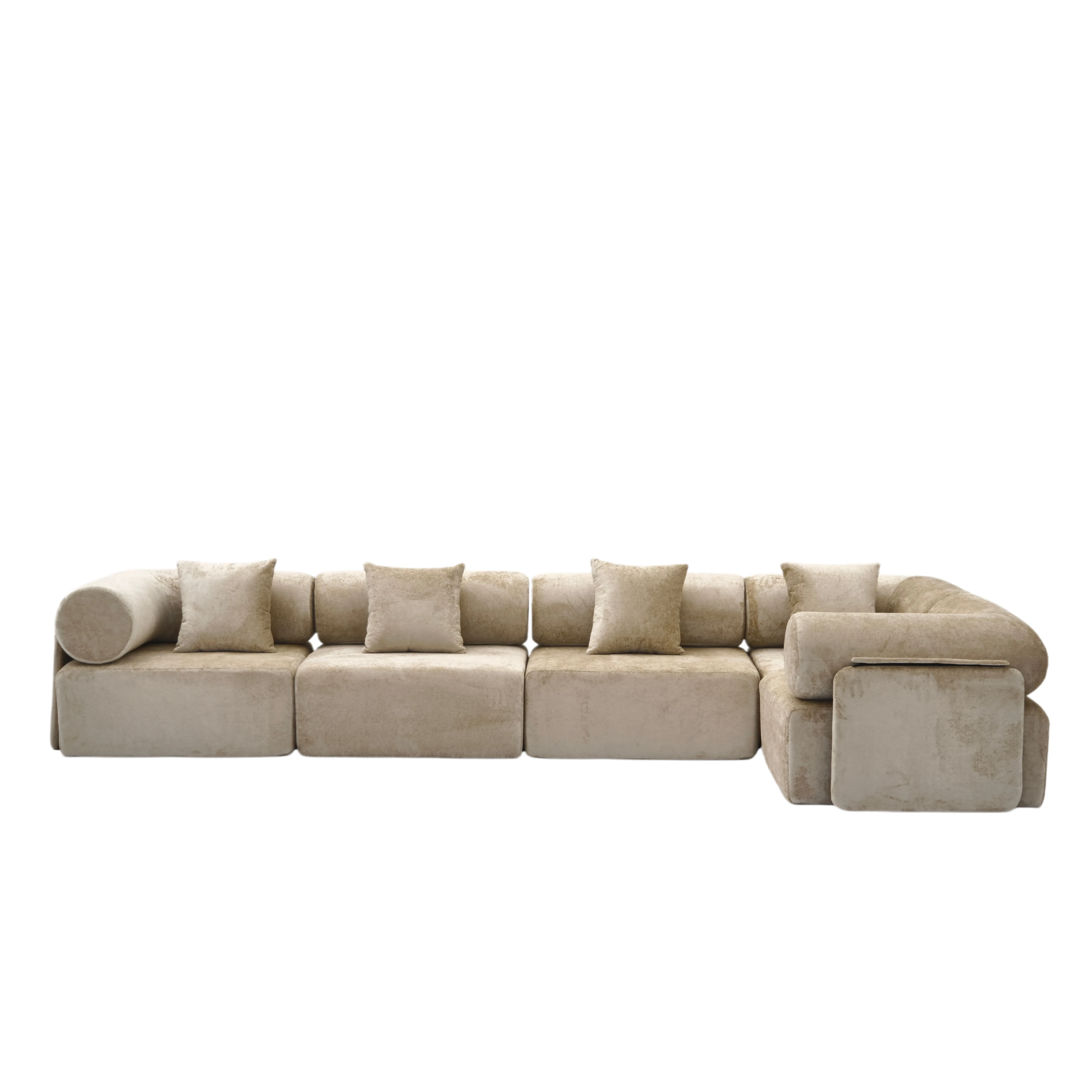 #Modern Luxury Fabric Half-compressed Sofa Vacuum Packed in 3 Boxes Easy Assembly Sectional for Villa & Hotel Living Rooms