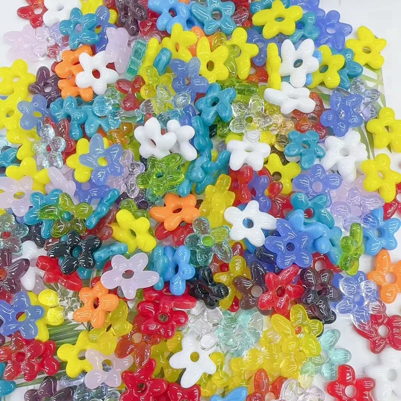 

20pcs/ 20*17mm Flower Crystal Lampwork Glass Beads Glaze Spacer Beads for Jewelry Making DIY Necklace Earring Accessory