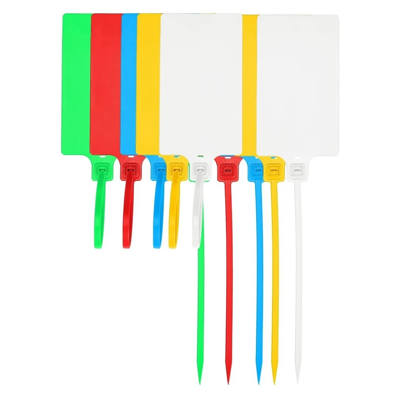 

100 Pcs Colors Mixed Plastic Seals Shipping Tags, Waterproof Label Ties With Security Seals, Big Sign (Colors Mixed)