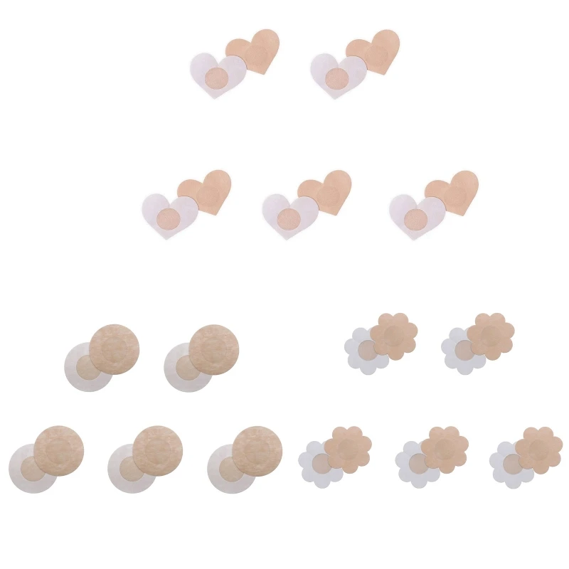 5 Pairs Disposable Non-Woven Nipple Covers Pasties Adhesive Chest Sticker Pads