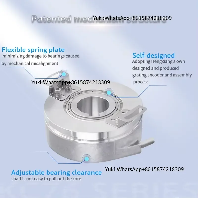 HENGXIANG KC76-Series Incremental Hollow Shaft Rotary Keyway DC Motor Encoder 1000/1024/512 PPR DC5V-30V IP50 High Resolution