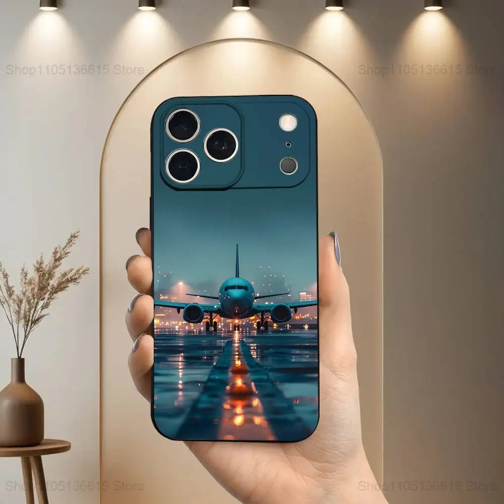 Чехол для телефона Plane Art Airplane для iPhone 17,16,15,14,13,12,11 Plus, Pro Max, XS, XR, SE, Mini,8,7, мягкий силиконовый черный чехол