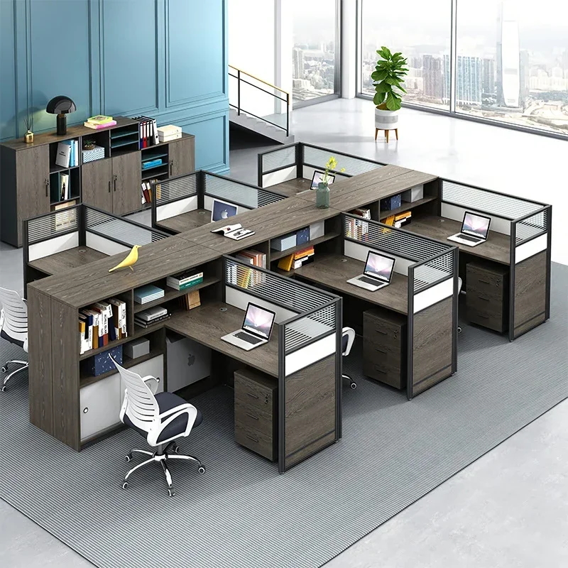 

New Arrival Office Furniture Table Computer Modular Cubicle Desks Modern Office Desk Computer Pc Staff Writing Workstation