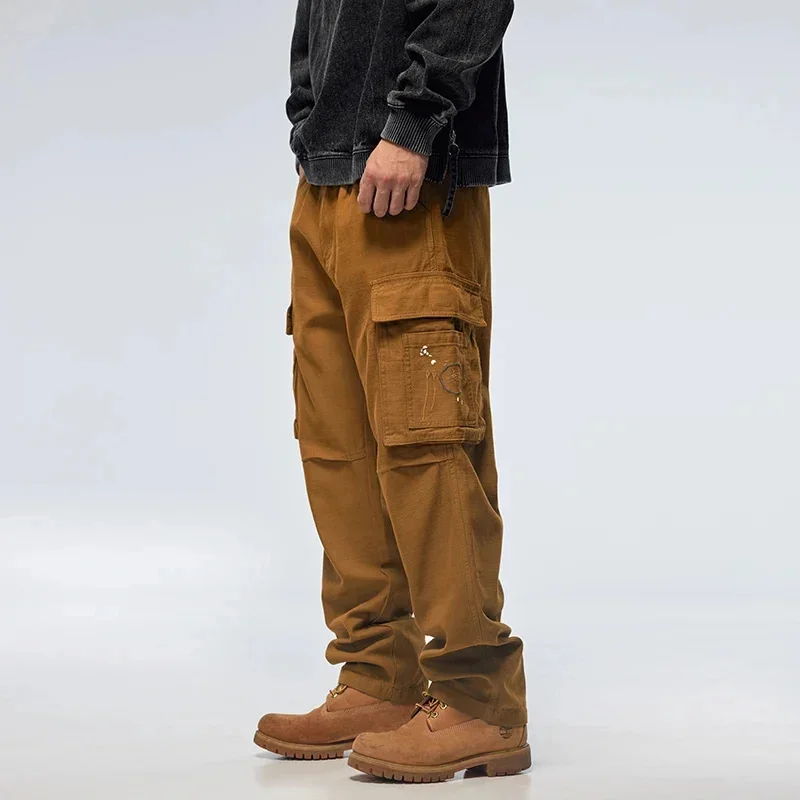 

Комбинезоны большого размера, осень 2026, новые мужские свободные американские повседневные трендовые универсальные брюки