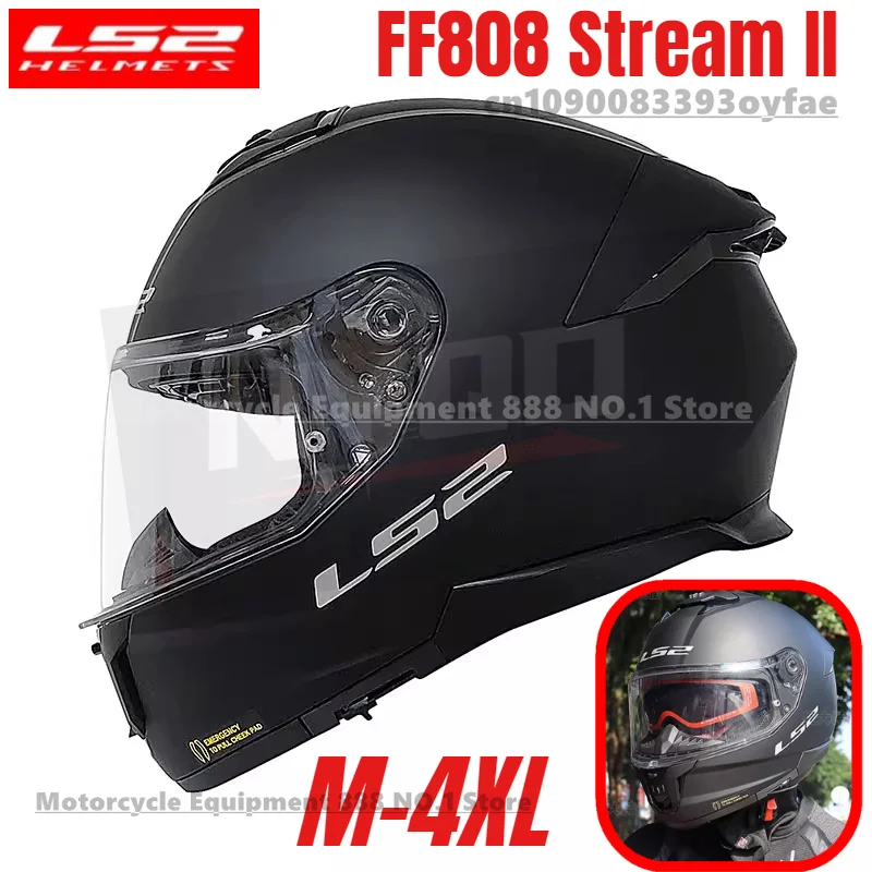 

LS2 Stream II Motorcycle Helmet FF808 Motocross Helmet Double Lens Full Helmet Anti Fog Lens cascos para moto