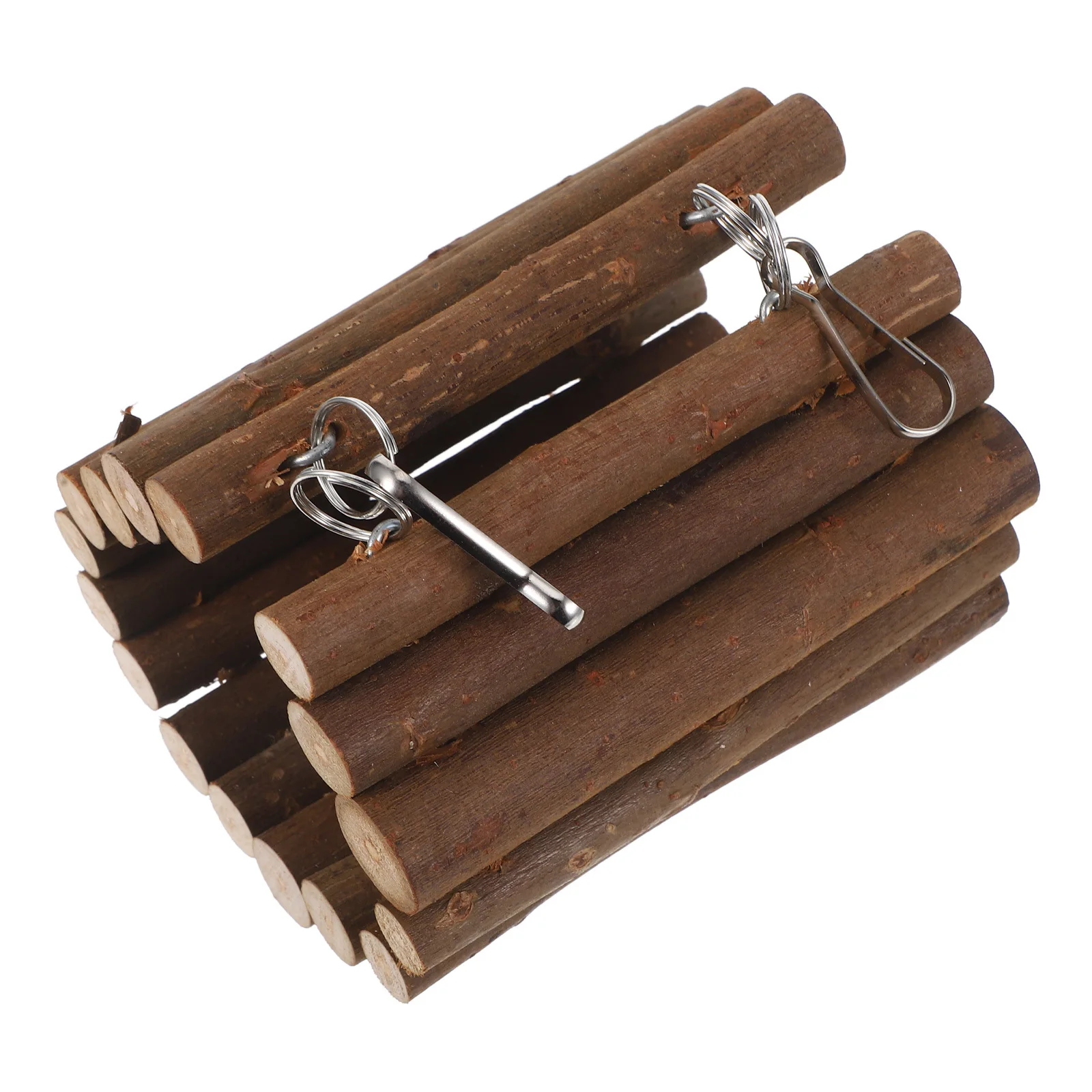 

Wooden Bird Tunnel Swing Hanging Hook Natural Parrot Chew Hammock Cage Interactive Climbing Foraging Enrichment