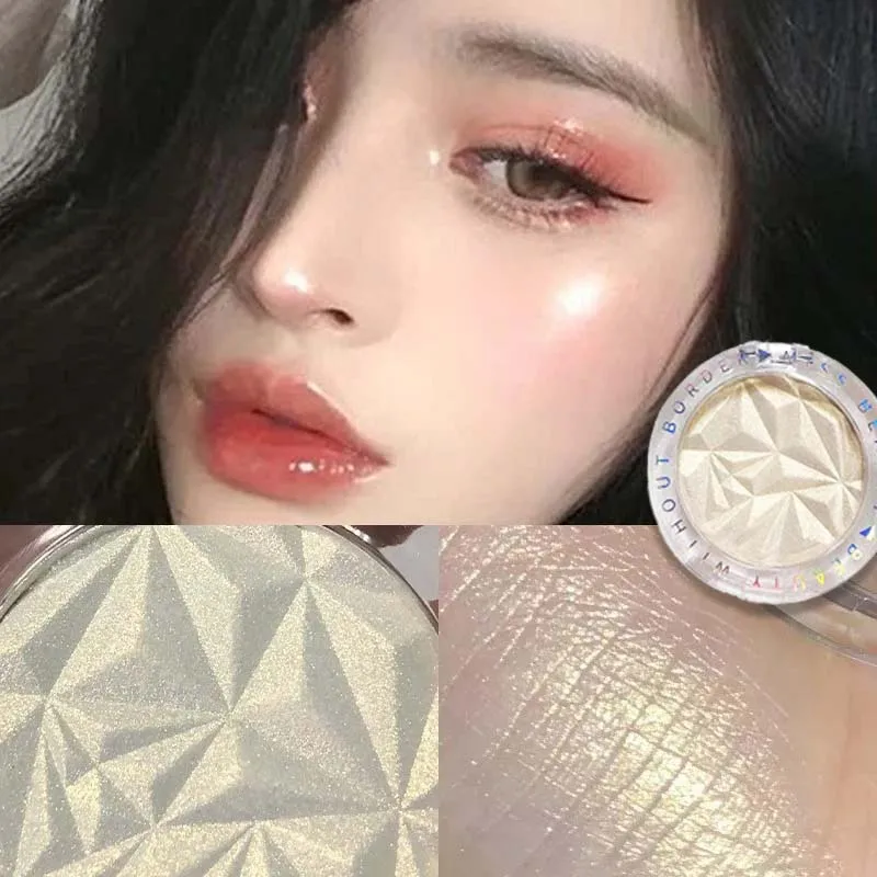 Palette de surligneur scintillant effet diamant, paillettes illuminatrices pour le visage, contouring nacré doré, maquillage haute brillance pour le visage