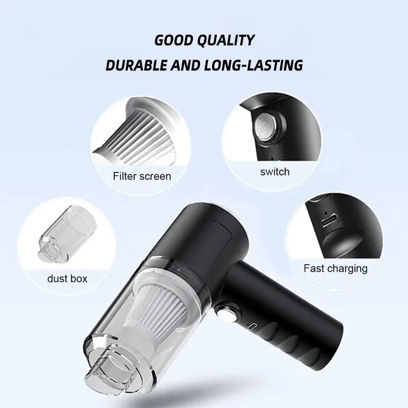 Car Vacuum Cleaner 9000pa Mini Car Cleaner Type-C Charge Cordless 1200mAh Handheld Vacuum Cleaner for Auto Interior image 2