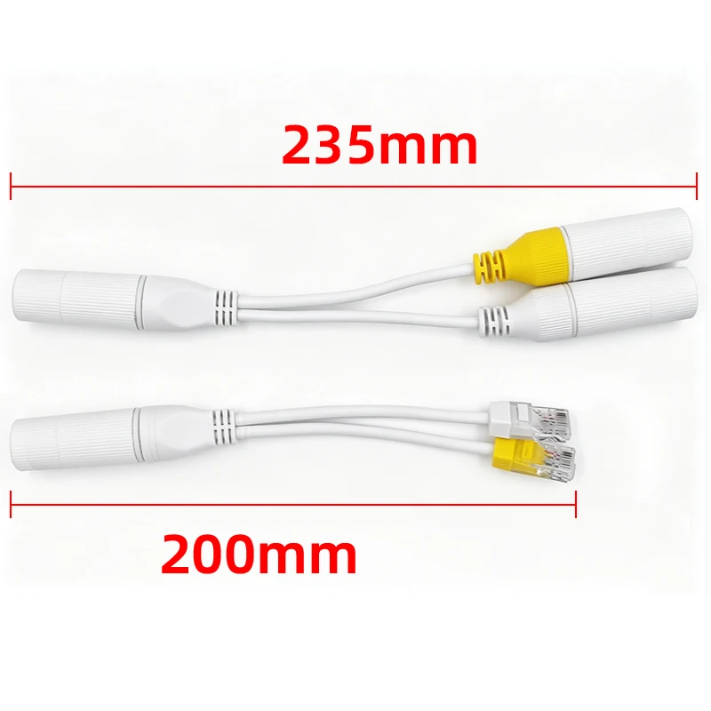 Plug and Play Waterproof POE Cable Splitter Chip-Free Passive POE Separation Wire For Outdoor POE Surveillance IPC Camera