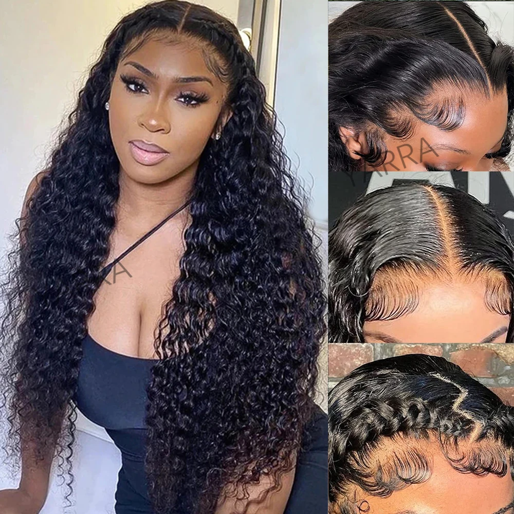 Glueless Kinky Curly Lace Front Human Hair Wig 13x6 HD Lace Front Wig Pre Plucked 180 Density 30 32 Inch 13x4 Lace Frontal Wigs