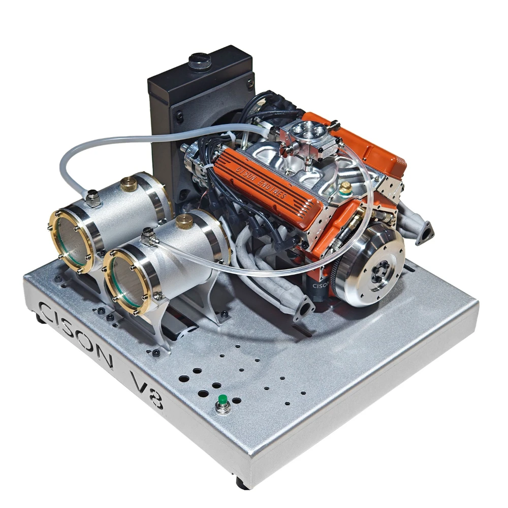 

Модель бензинового двигателя CISON V8, 1/6, 44CC, 8-цилиндровый четырехтактный двигатель с внутренним сгоранием, с водяным охлаждением, модель игрушки