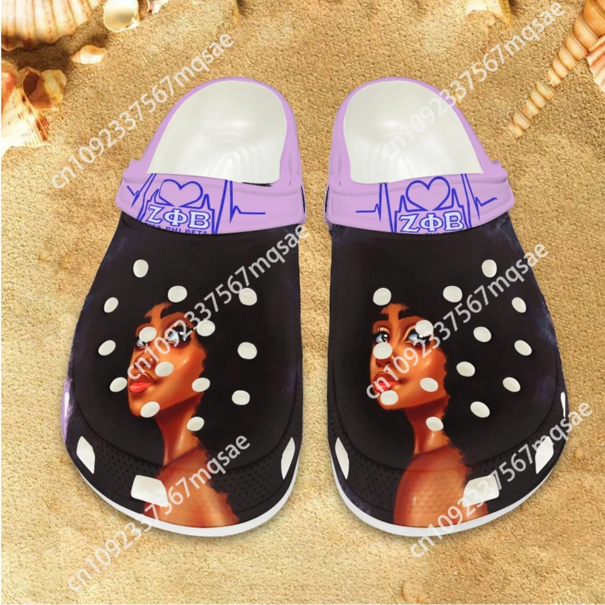 

Zeta Phi Beta Fashion Ladies Indoor Sandals African Women Design Casual Anti-Slip Slippers Breathable Popular Flats Slip On Gift