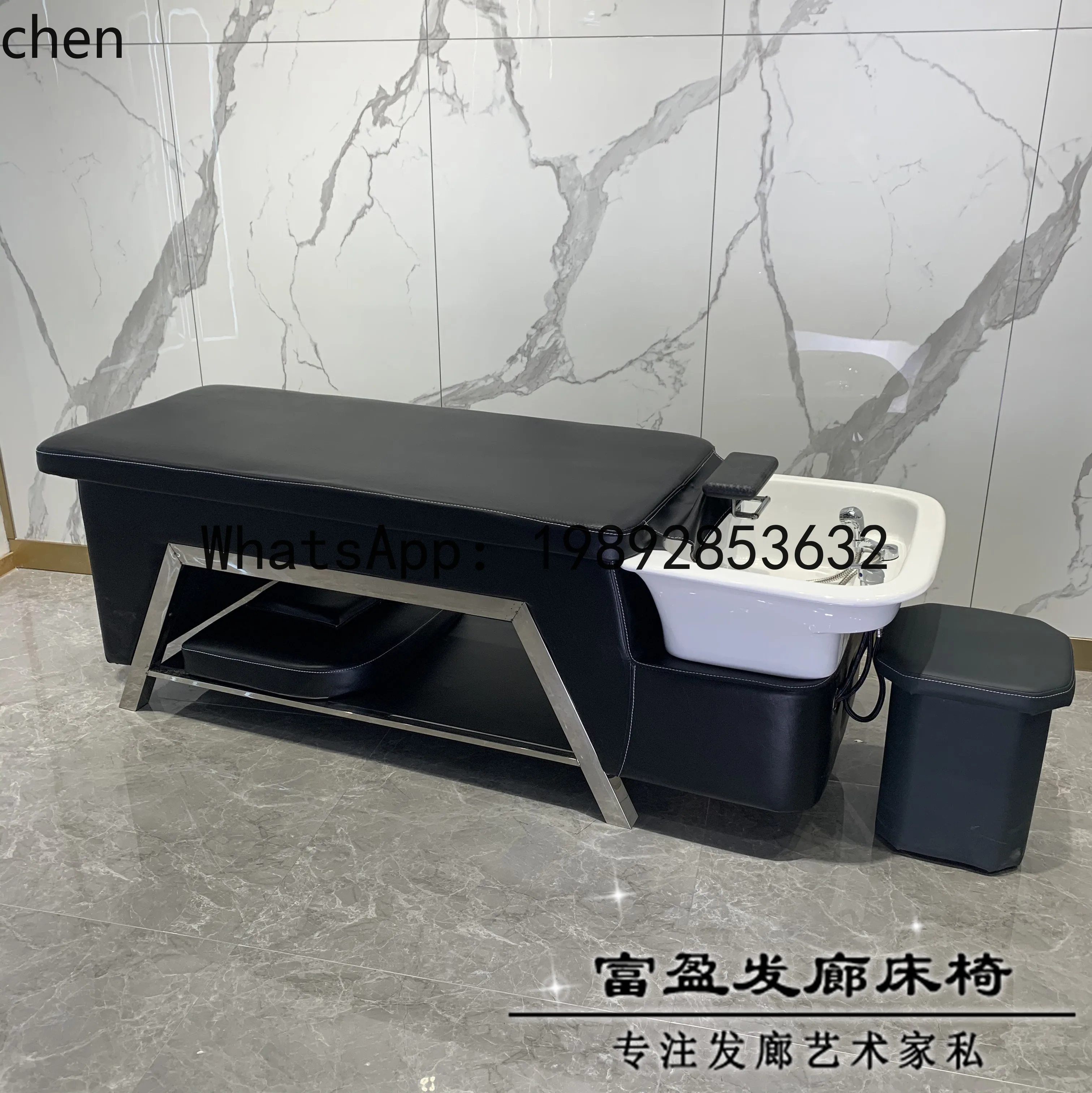 FZ Shampoo Bed Hairdressing Salon Special Full Lying Shampoo Bed Flushing Bed Ceramic Basin