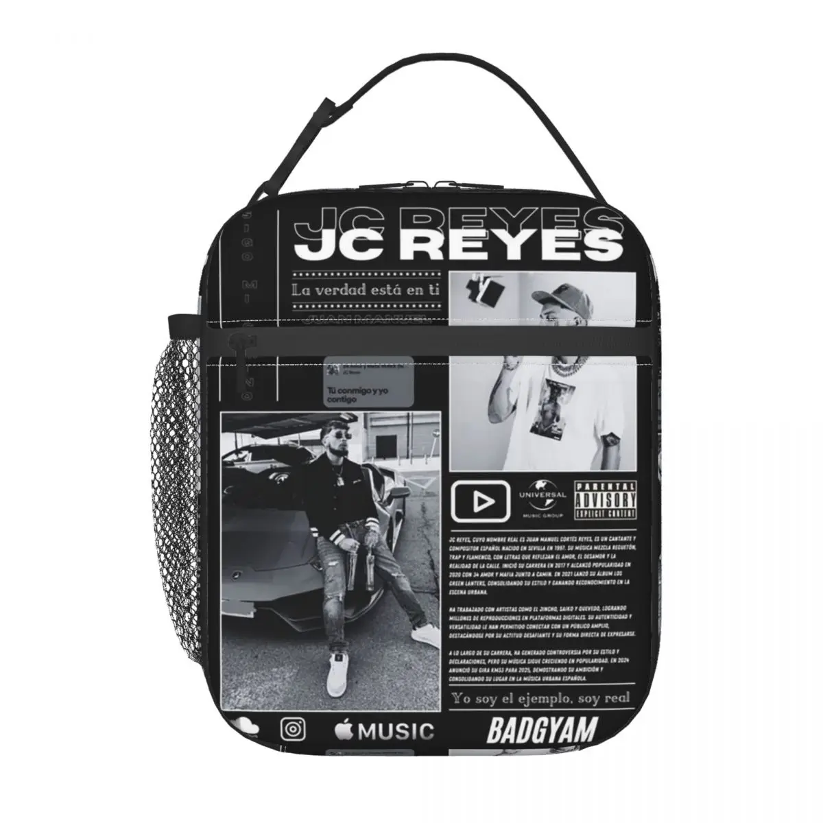 Rapper Jc Reyes Album Tour Graphic Insulated Lunch Bag for Women Kids Portable Food Boxes Thermal Lunch Box Tote