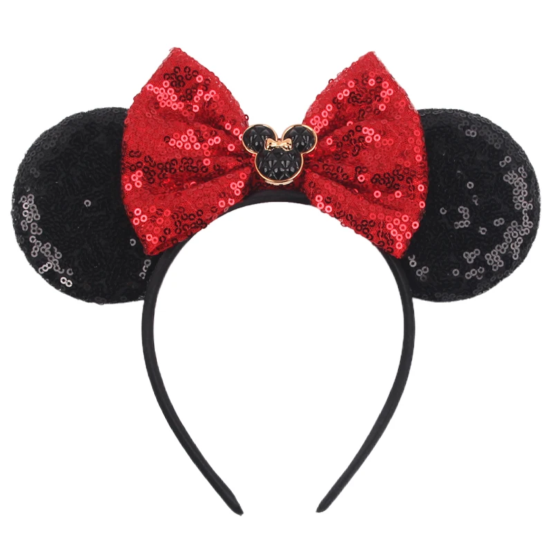 2024 New Halloween Mickey Mouse Ears Headbands Sequins Hair Bow Women Festival Party Cosplay Hairband Gift Kids Hair Accessories