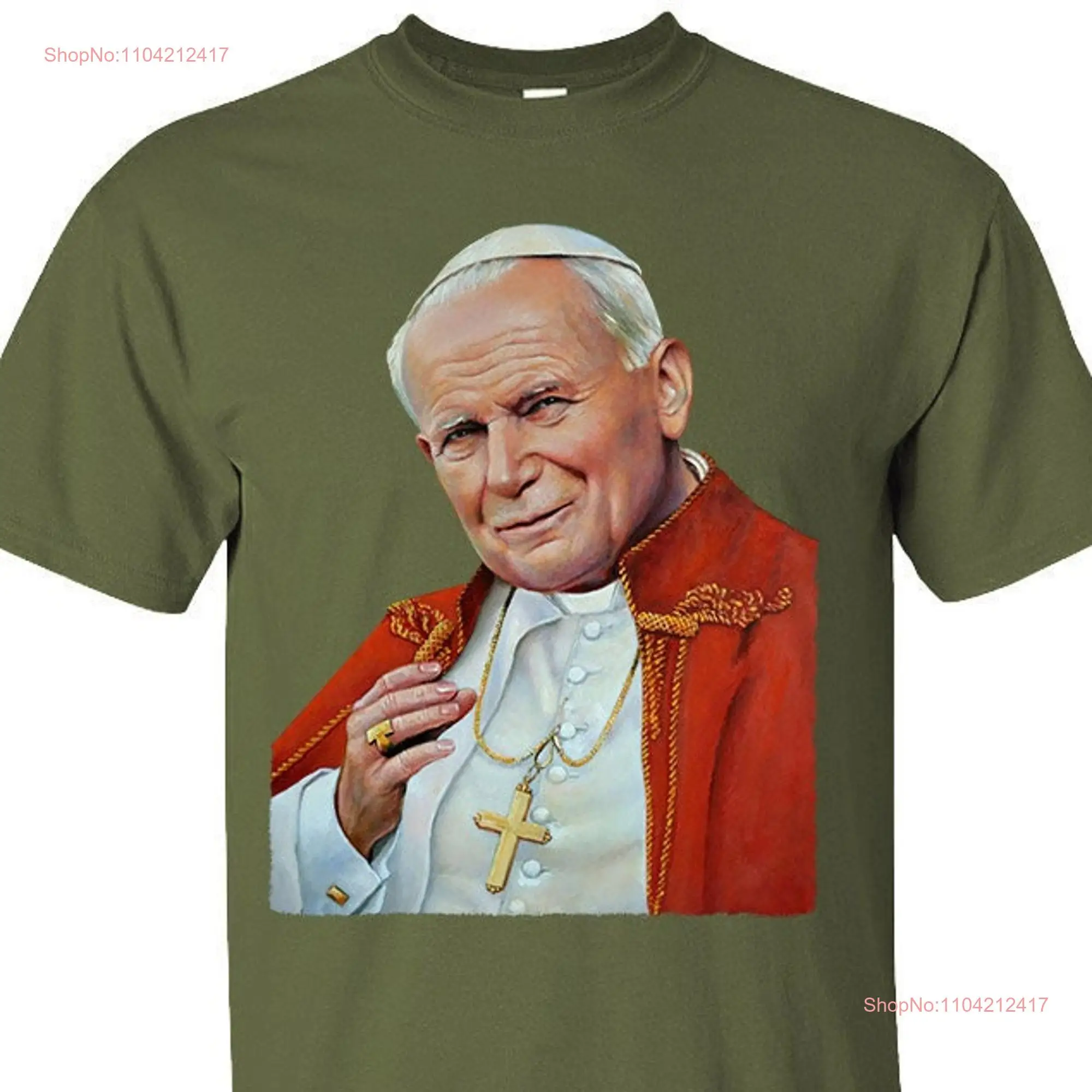 Saint John Paul 2 V5 DTG PRINT Men T Shirt S M L XL 2XL 3XL 4XL 5XL long or short sleeves