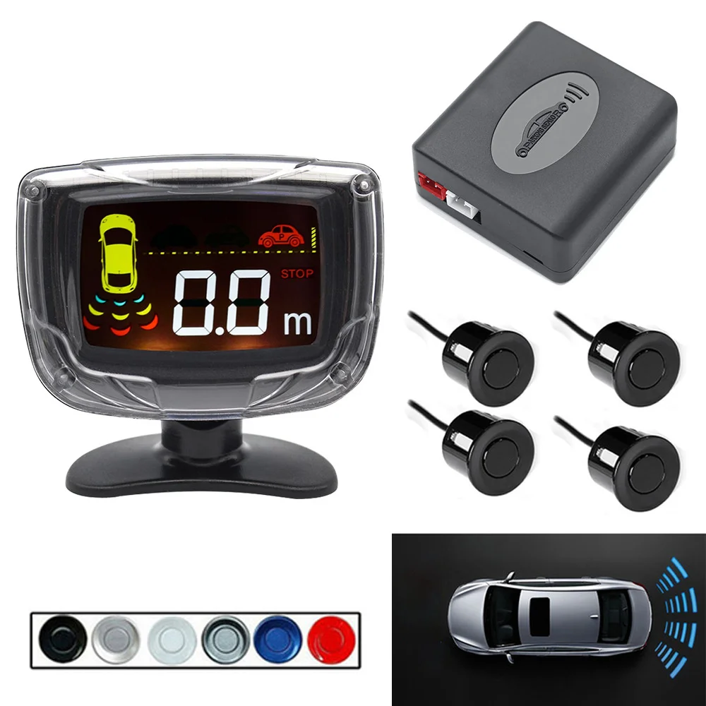 Wireless Car Parking Sensor Set LCD Display 4 Radar Probe 65dB Buzzer Alarm Backup Reversing Radar Monitor Detector System