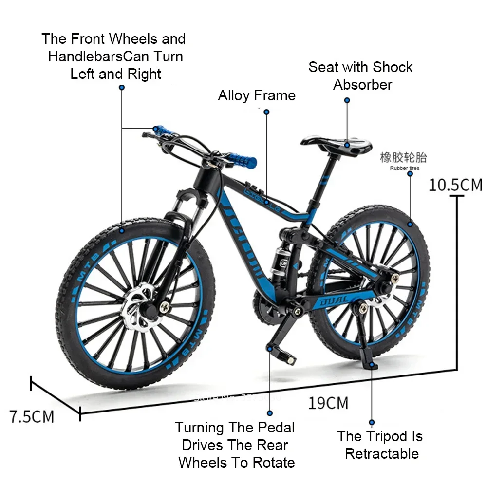 1:8 carros de bicicleta de montanha brinquedos de liga modelos fundidos pneus de borracha bicicletas roda direção graffiti bicicletas de estrada melhores presentes para meninos