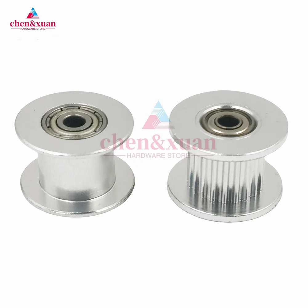 3D Printer Parts GT2 2GT Timing Pulley idler pulley Silver 20 Teeth AF Type Bore 3/4/5/6mm For width 6 /10mm Belt, 2GT Idler 20T