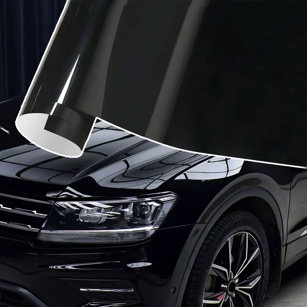 

20/50x152cm High Stretchable Gloss Black Body Protective Vinyl Film Black Wrapping PPF TPH Car Bumper Hood Paint Protect Sticker
