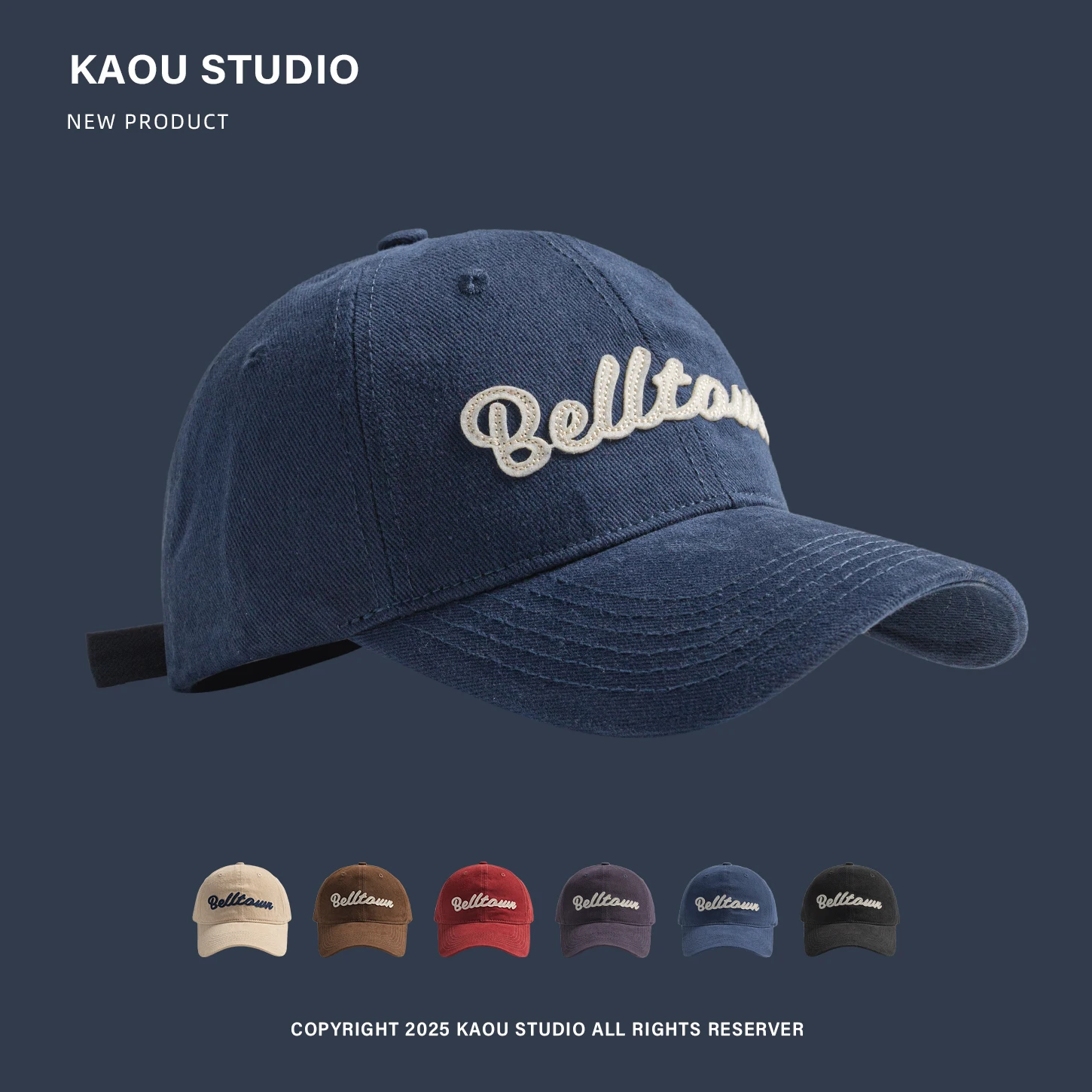 

Letter Embroidered Hat Retro Duckbill Cap Face Slimming Men's Baseball Cap