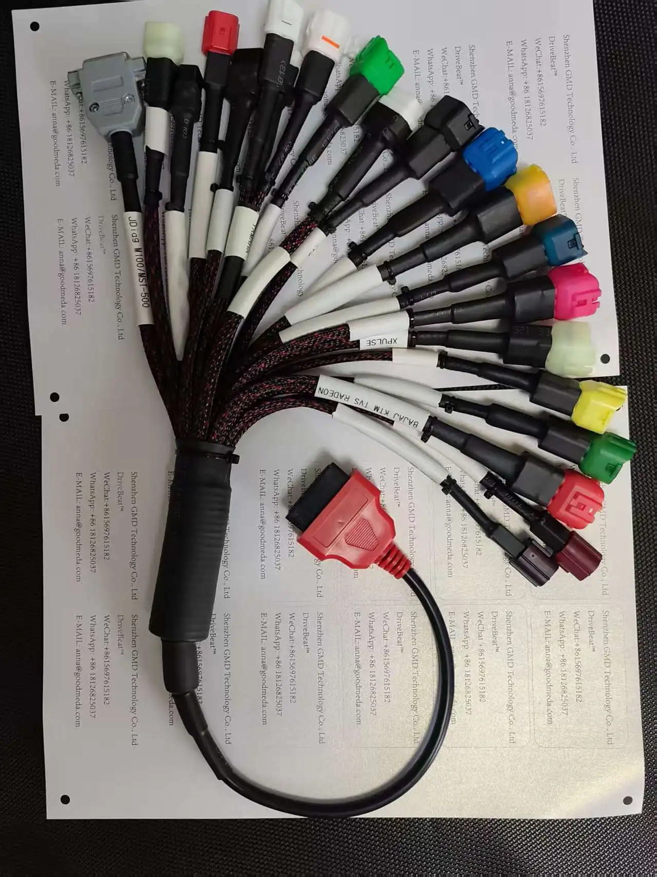 21in1 Motorcycle OBD Test Cable Model To JDjag MST M100 Bike Diagnosis Line Tool Wiring Harness for Motorcycles Bikes Cables