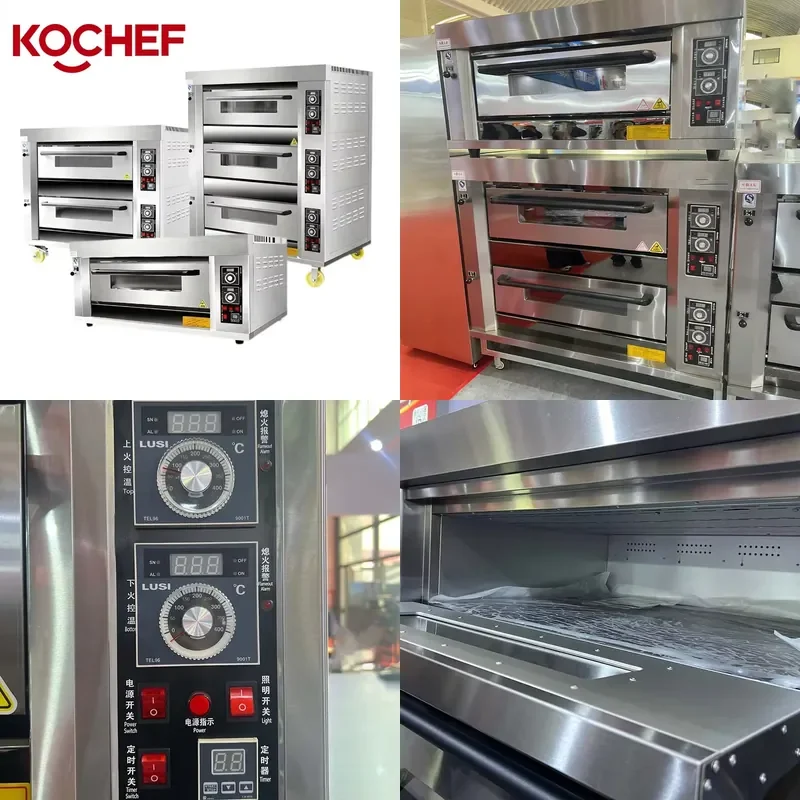2026 Industrial Commercial Baking Equipment Pizza Oven Built in Timer Biscuits Nuts Bread Cake Baking Bakery Deck Oven