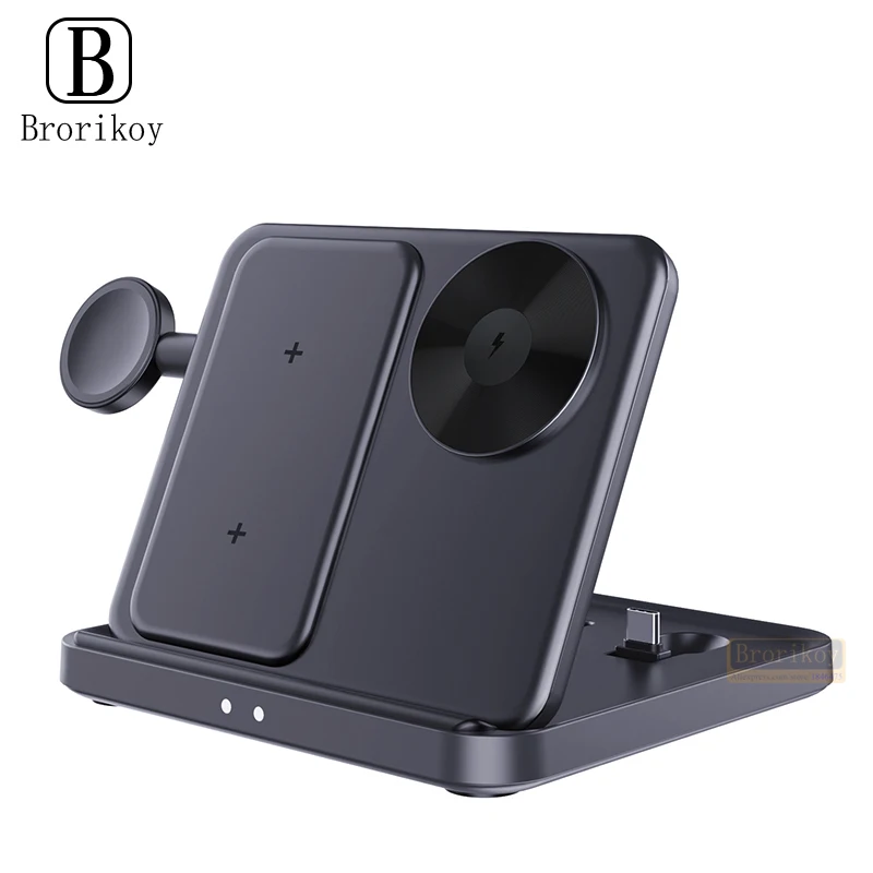 Wireless Charger Station for Samsung Z Fold iPhone 16 Foldable Charger Dock Stand Compatible For Galaxy Z Fold Galaxy Watch Buds