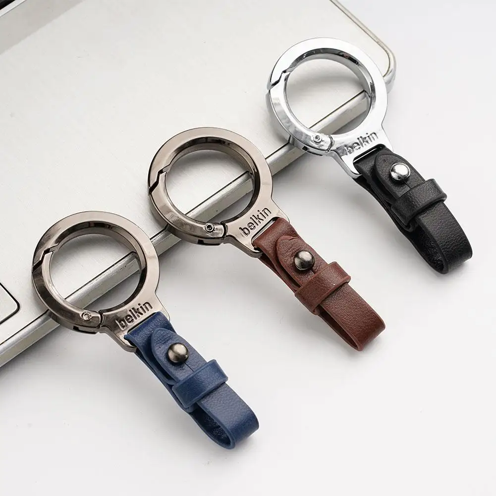 Luxury Key Chain Leather Pure Color Metal Buckle Fashion Exquisite Key Holder Gift for Girls Boys Car Accessories