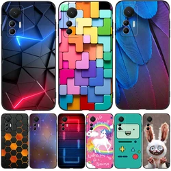 For Xiaomi 12 Case For Xiaomi 12 Pro 12X 12 Lite Cover Xiaomi12 mi 12 X 12pro mi12 Case Black Tpu Case abstract pattern