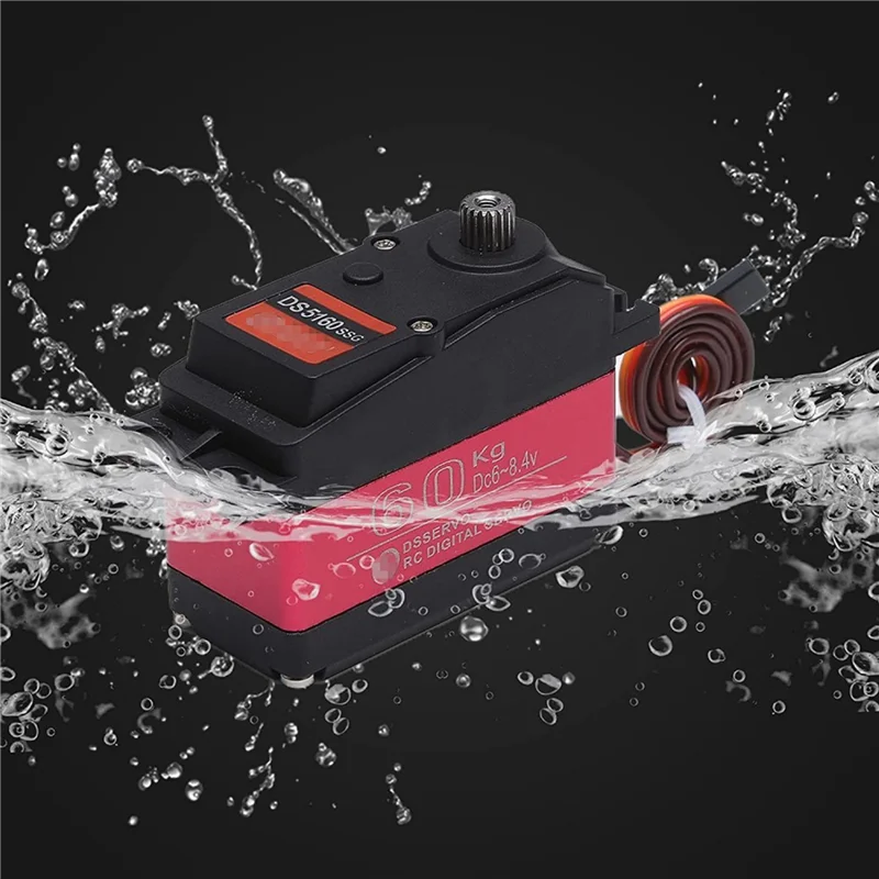 YSUN-3X Hoog koppel Waterdicht 60 kg 180 °   DS5160 Metal Gear Digitale Servo Voor RC Robot Auto 1/6 Axiale SCX6 1/5 Redcat HPI Baja