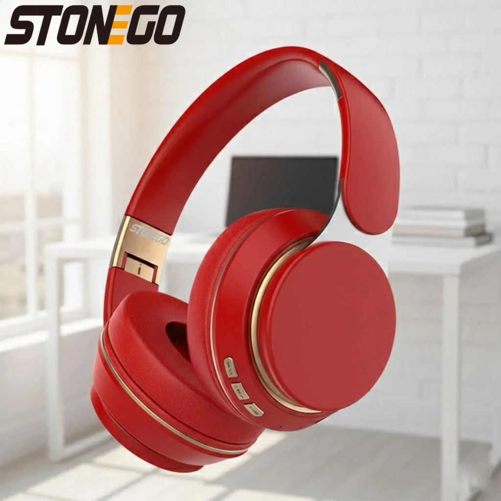 Bluetooth Stereo Foldable Wireless Headset HiFi Deep Bass Sound HD Microphone PU Leather Earmuffs Noise Cancelling Audio