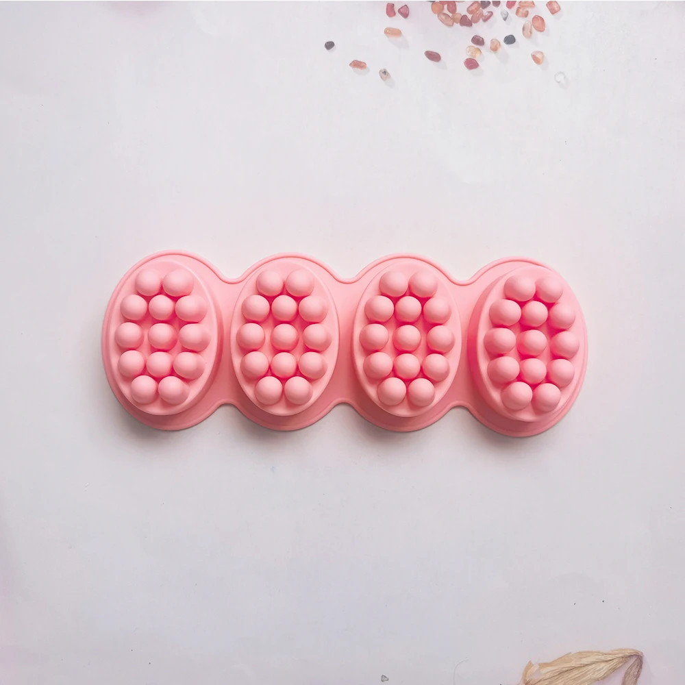 1pc 3D Silicone Soap Mold Massage Shape Mold for Massage Therapy Soap Making Tool Oval Spa Soap Mould Crafts Accessories