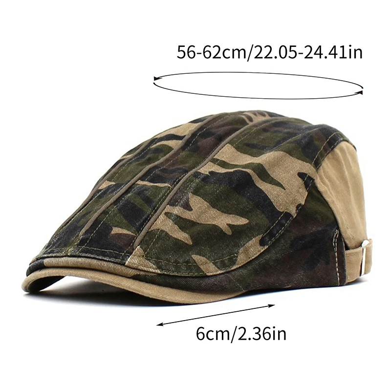 Camouflage Beret Cap Breathable Cotton Classic Newsboy Hat Green Golf Caps Leisure Touring Hats Driving Fishing Cabbies Headwear