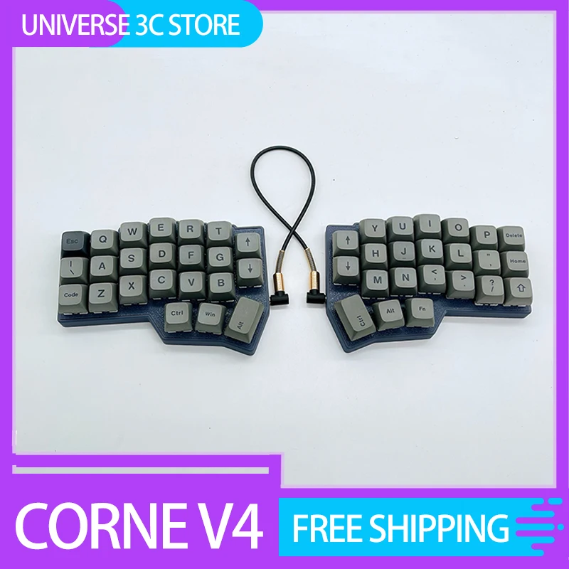 Kit de clavier divisé Corne V4, prise en charge de la fiole, RVB filaire, échange à chaud personnalisé, magasins de jeux ergonomiques, claviers mécaniques pour droitiers