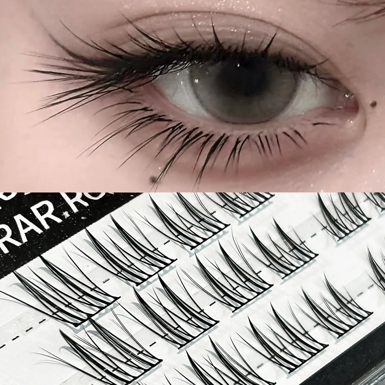 Noglue lash extenstions Fox- Style individual Clusters False Eyelashes Glue free winged daily eyelash 7-12mm natural soft lashes