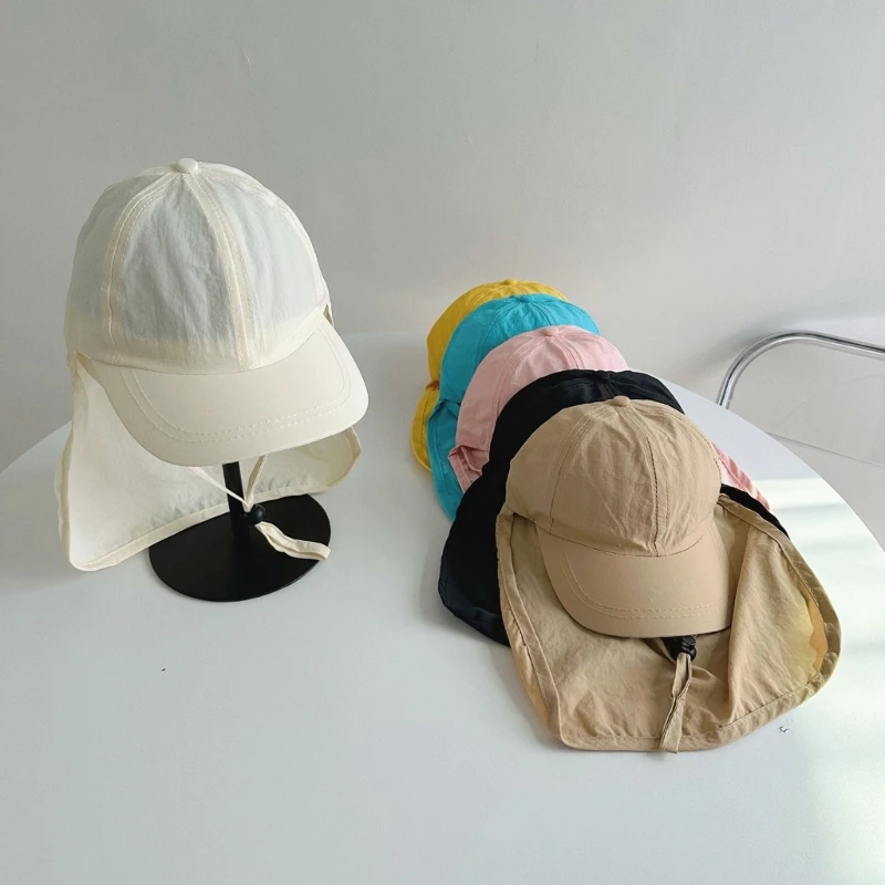 

Kids Quick Drying Neck Flap Baseball Hat For Girls Kids Versatile Neck Flap Adjustable Hat Quick Drying X4YC