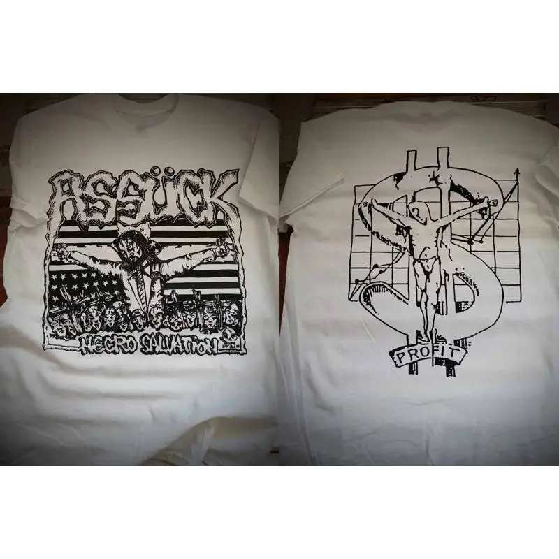 2 côtés Necro Salut Assuck Band t-shirt classique blanc unisexe S-5XL 1J0345