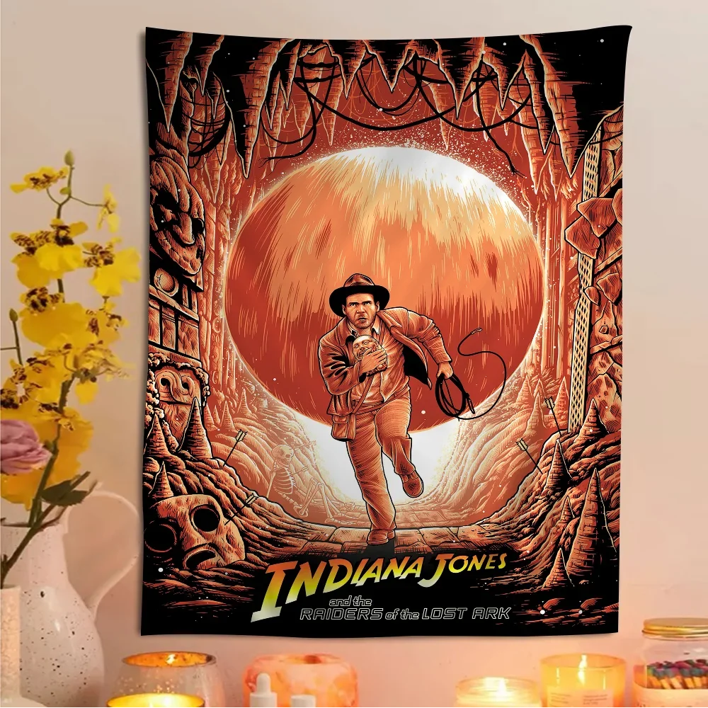 Movie Indiana Jones Printed Large Wall Tapestry Hanging Tarot Hippie Wall Rugs Dorm Home Decor