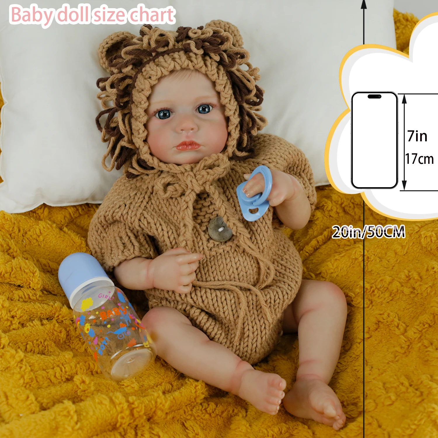 

Lifereborn 20 дюймов Реалистичная кукла реборн ЛуЛу для мальчика с открытыми голубыми глазами 3D кожа с видимыми венами Коллекционная кукла-игрушка Рождественский подарок