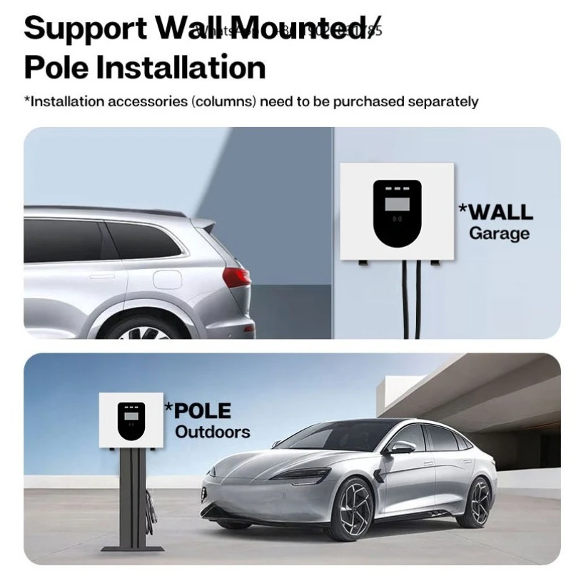 New 30kW DC Fast EV Charger CCS2 Wall-Mounted EV Charging Station OCPP1.6J IP55 2 Year Warranty Commercial Use 380V Multi-Color