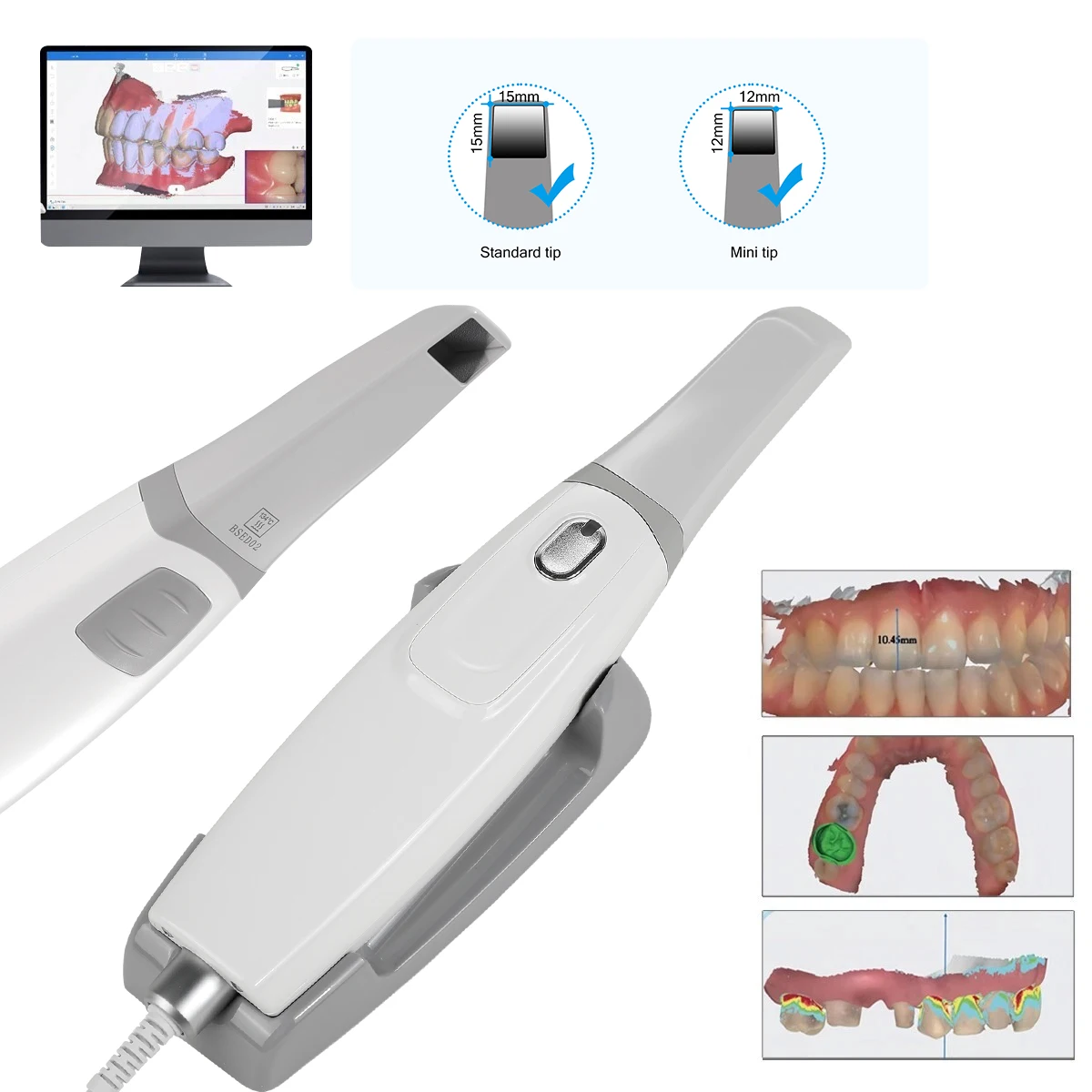 High Quality Dental Intra-oral 3D Version Scanner Real Color Display with Scanning Software + 4 Scanner Tips