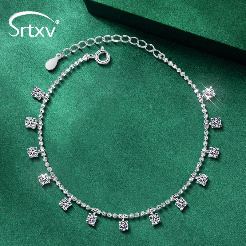 

Full 3/4mm Moissanite Bracelet for Women Sparkling Pendant Wedding 925 Sterling Silver Plated 18K Jewelry Birthday Party Gifts