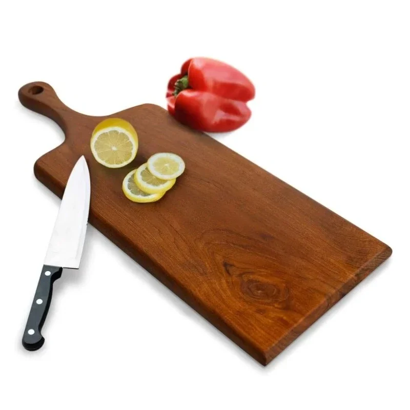 

Cutting board model HD70768 square teak natural food grade combo set