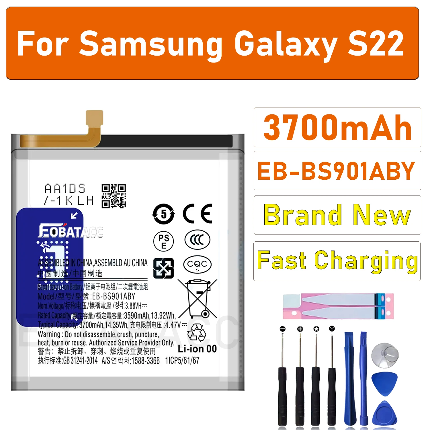 

2025 YEARS EOTABACC High Quality 100% Original EB-BS901ABY Battery For Samsung S22 Phone Battery+Tools