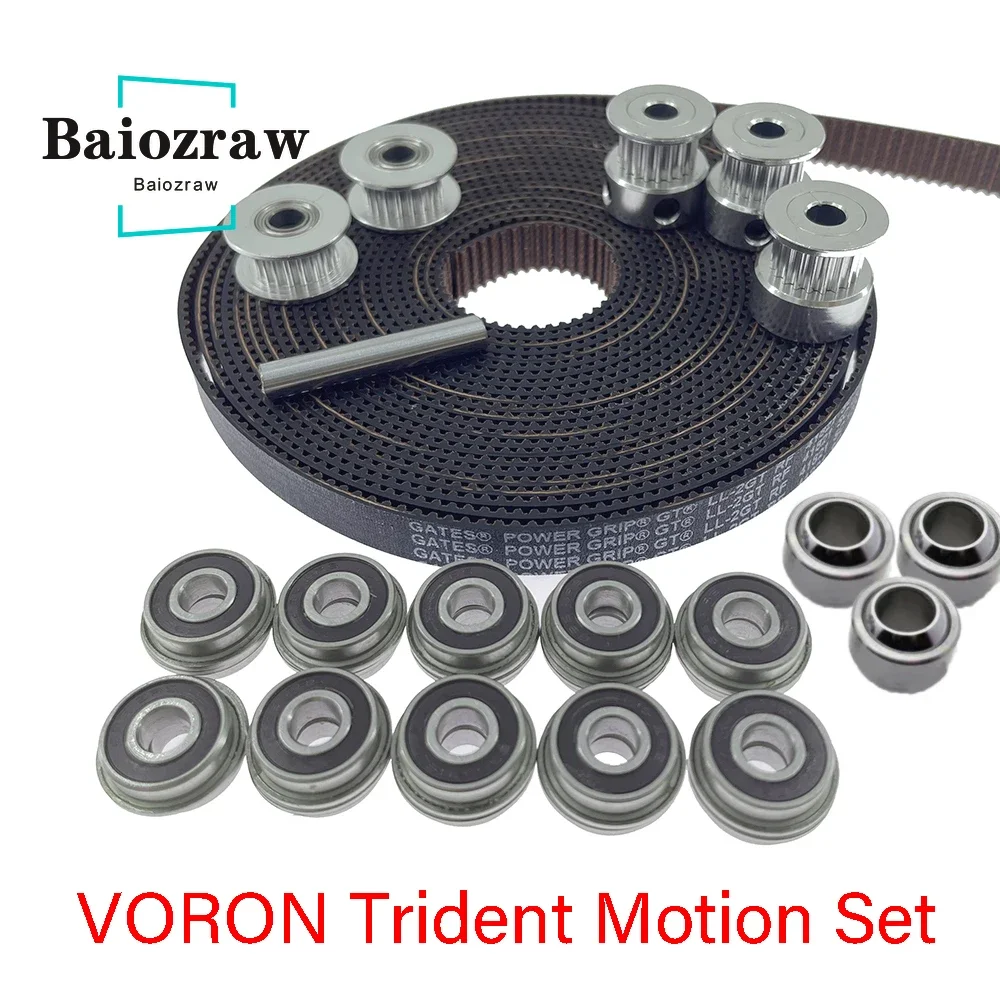 Baiozraw Trident Motion Set Open Timing Belt 2GT16T Toothed Pulley GE5C F695RS 5x30mm Shaft For VORON Trident Motion parts