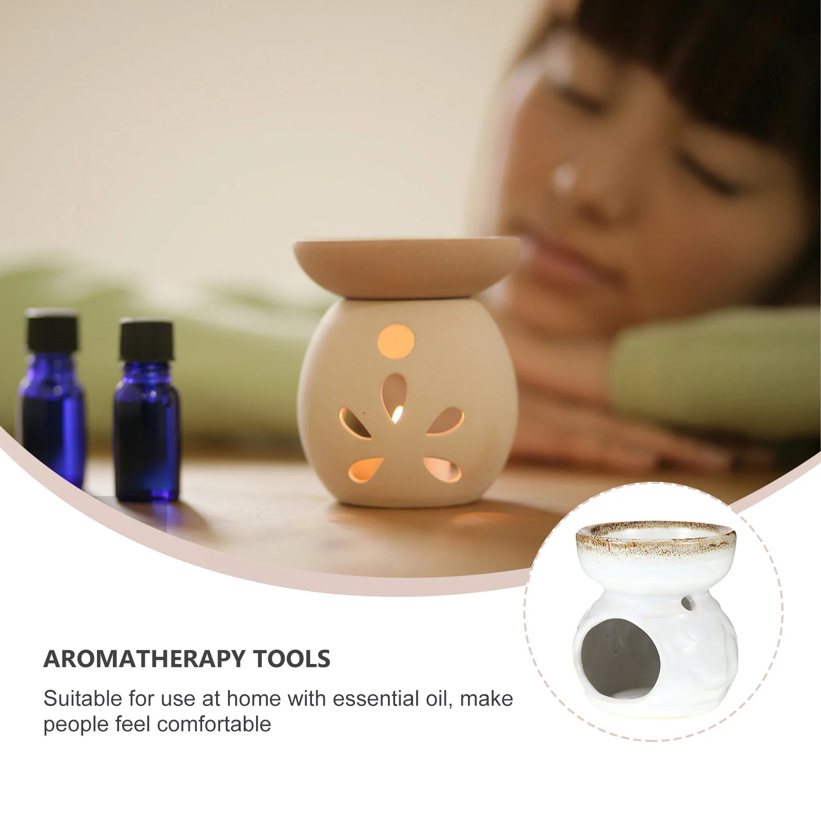 

Essential Oil Burner Charcoal Incense Holder Burners Burning Unique White Creative Delicate