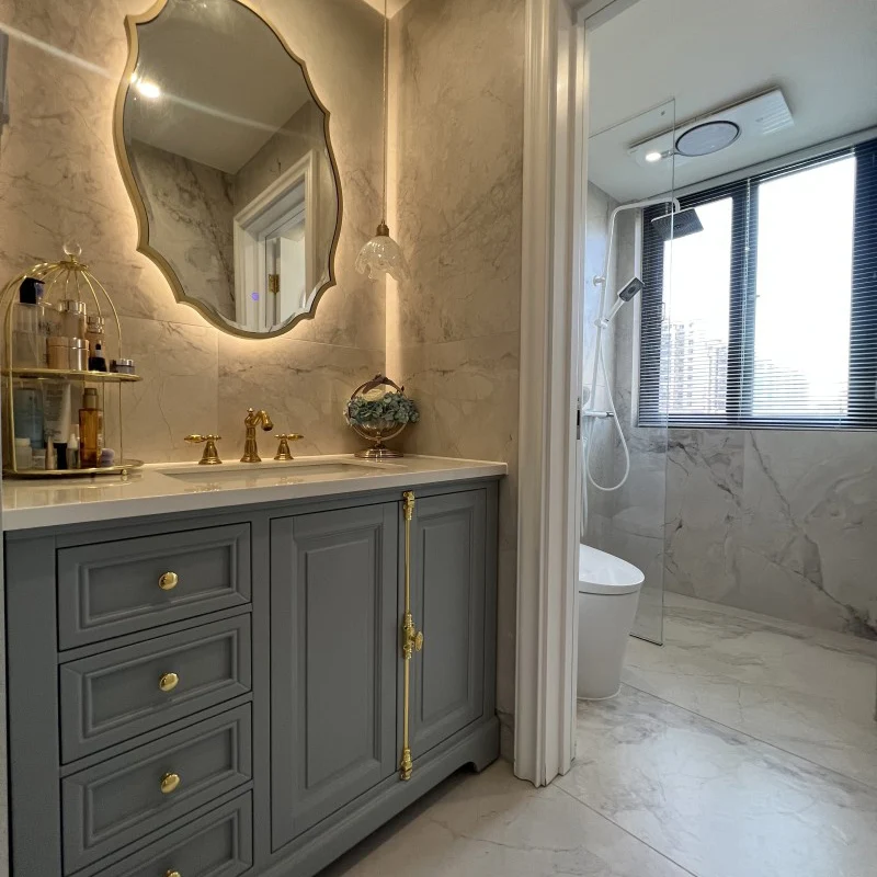 

Экономичный эстетический дизайнерский скандинавский дизайнерский шкаф для ванной комнаты Вертикальная американская мебель для ванной комнаты Armario Banheiro из цельного дерева