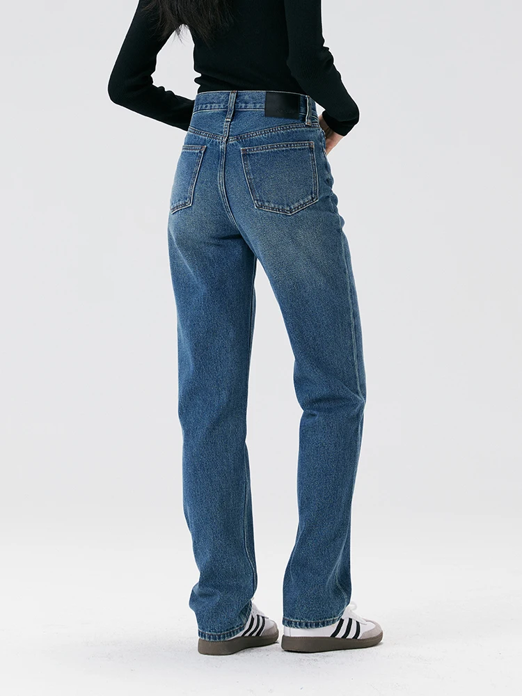 

No.93 Американские прямые джинсы с высокой талией, женские облегающие длинные брюки с узкими штанинами, осень-зима, Новое поступление, женские брюки...