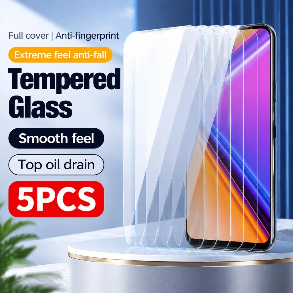 5PCS Screen Protector For Samsung Galaxy A17 A23 A24 4G A25 A26 Tempered Glass For Samsung Galaxy A27 A31 A32 4G A32 5G A33 5G